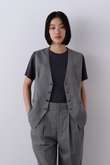 YLEVE / SUPER120'S CHAMBRAY WOOL VEST
