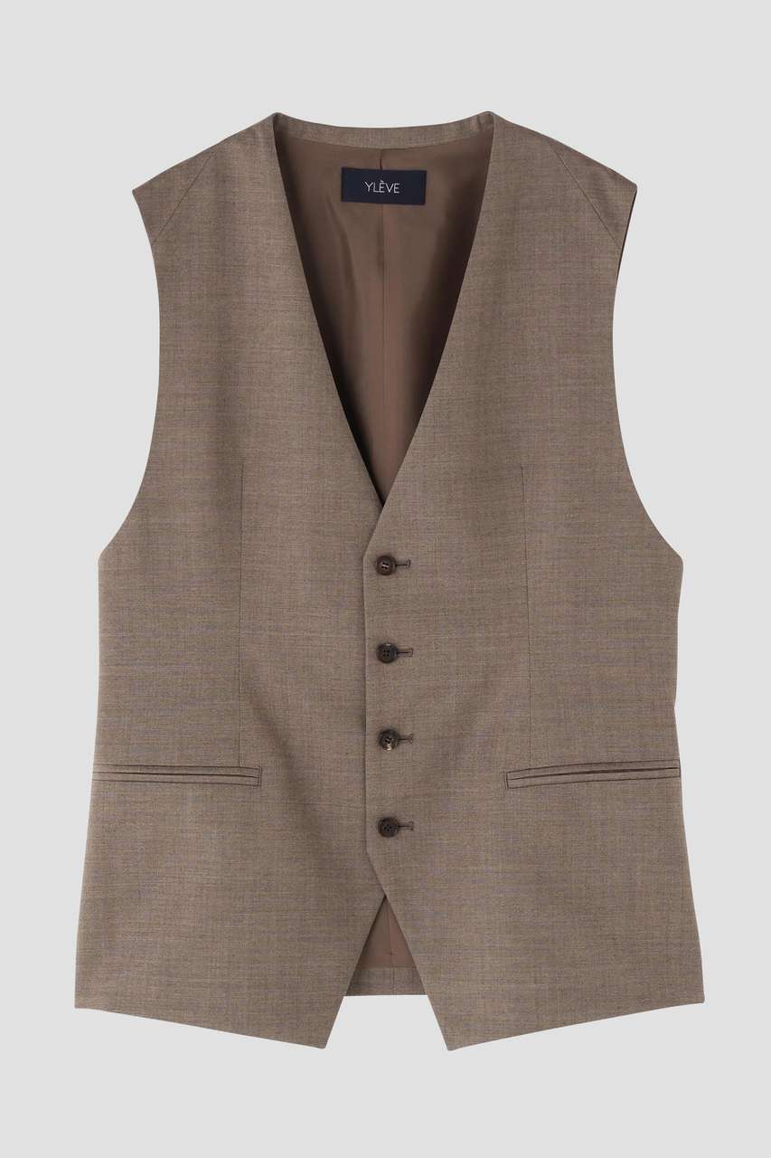 イレーヴ/YLEVEのYLEVE / SUPER120’S CHAMBRAY WOOL VEST(ブラウン/1686125030)