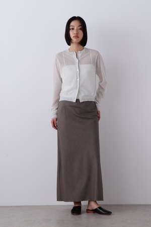イレーヴ/YLEVEのYLEVE / SUPER120S CHAMBRAY WOOL BIAS SKIRT(110700/110703)