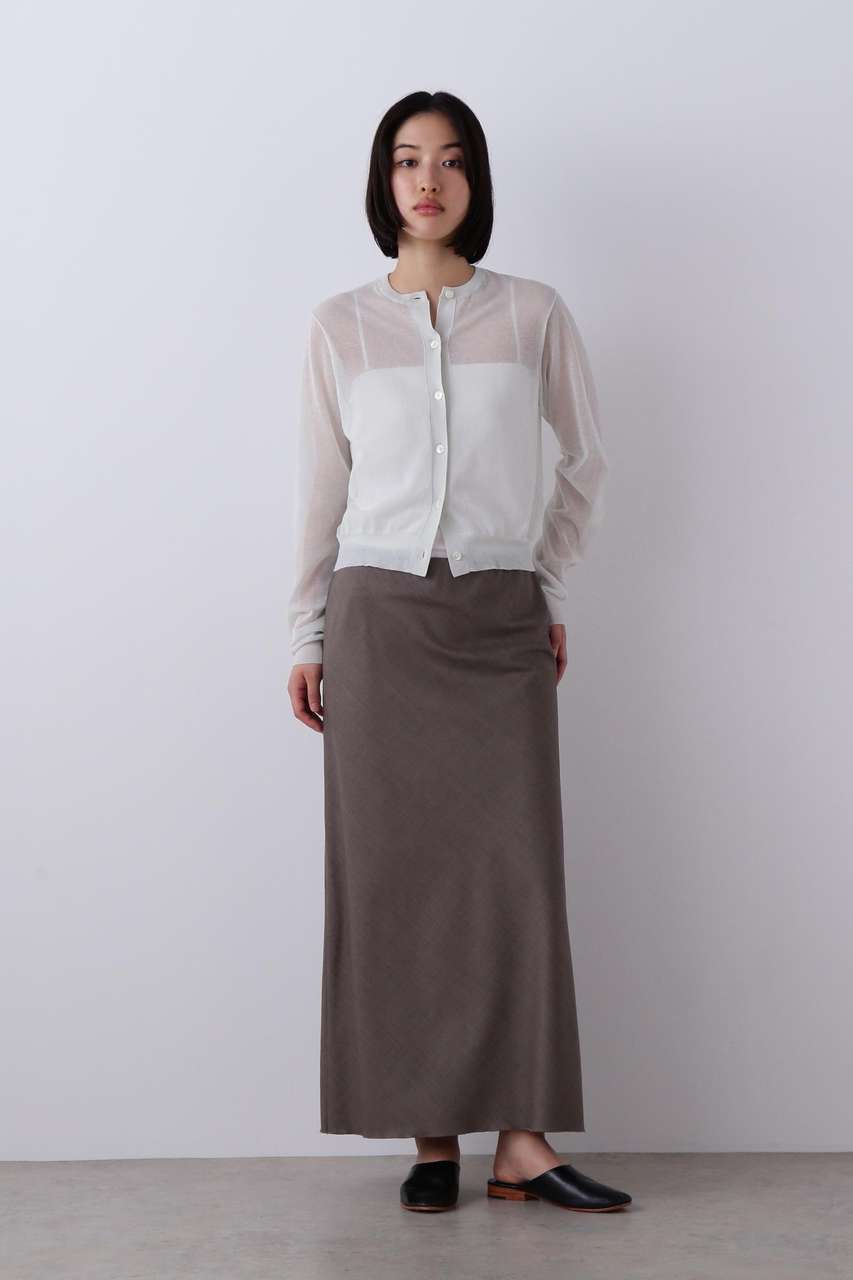イレーヴ/YLEVEのYLEVE / SUPER120S CHAMBRAY WOOL BIAS SKIRT(ブラウン/1686130032)