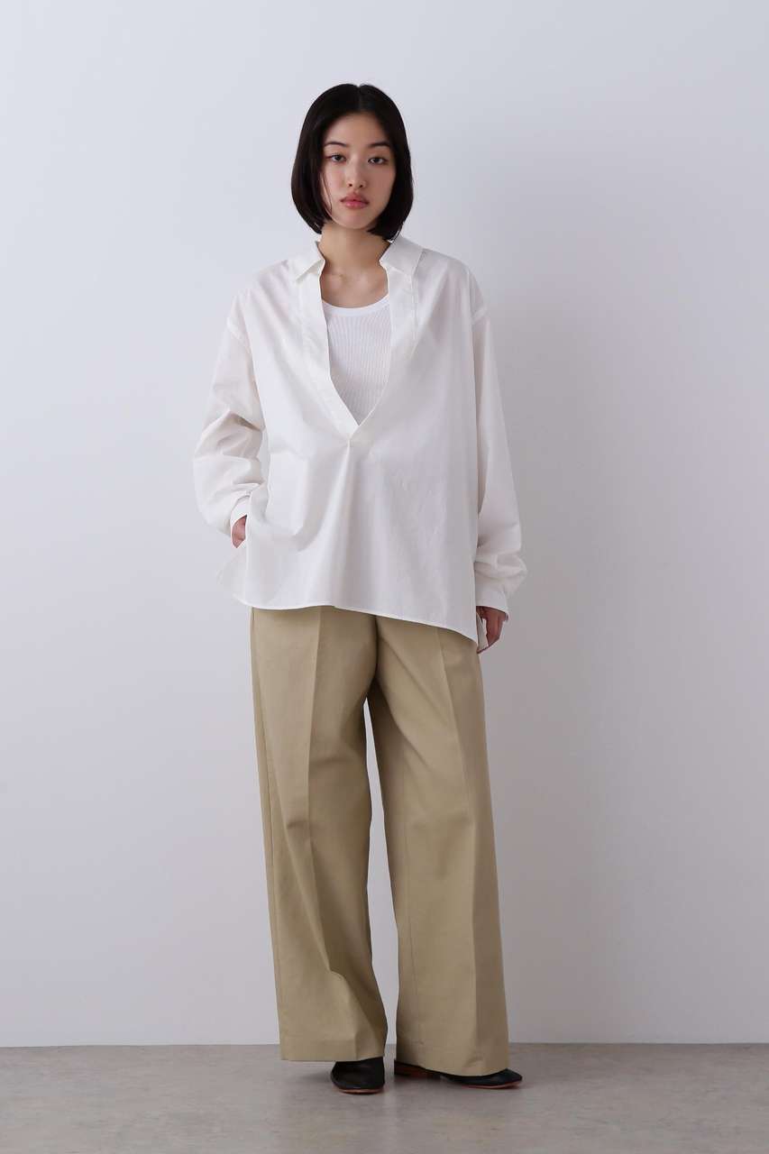 イレーヴ/YLEVEのYLEVE / FINX COTTON CHINO TROUSERS(カーキ/1686140014)