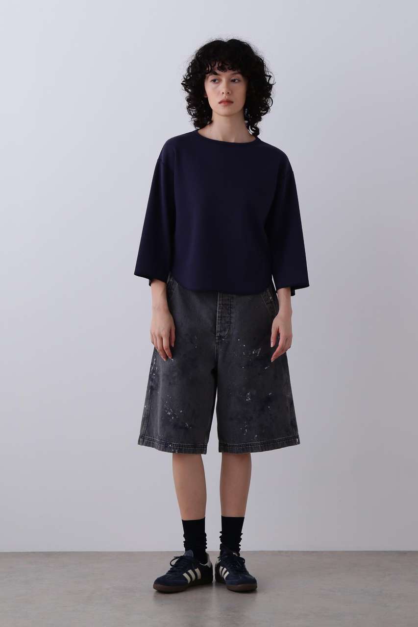 イレーヴ/YLEVEのYLEVE / HAND PAINT DENIM SHORTS(ブラック/1686140028)