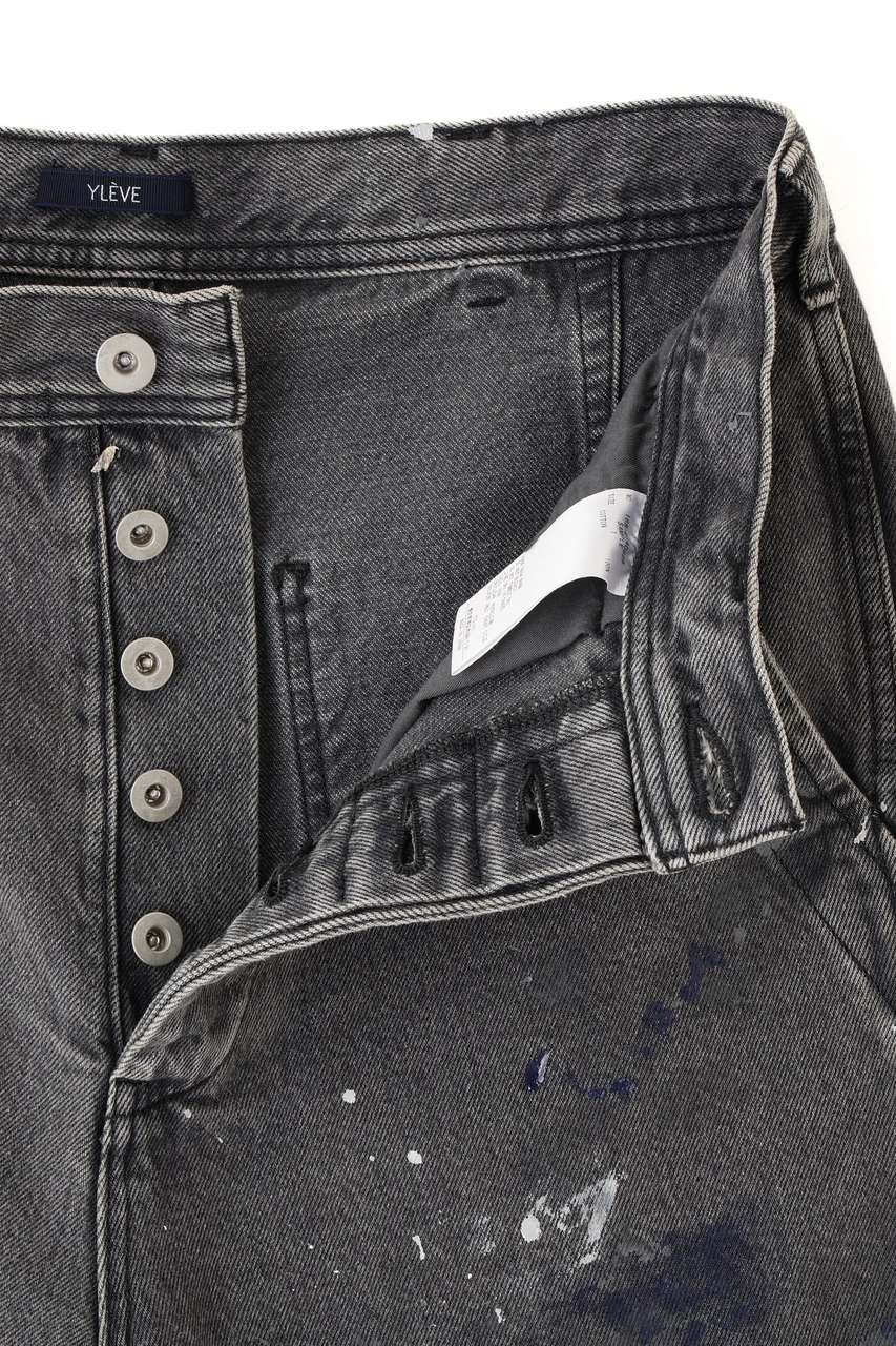 YLEVE(イレーヴ)｜YLEVE / HAND PAINT DENIM SHORTS/ブラック の通販