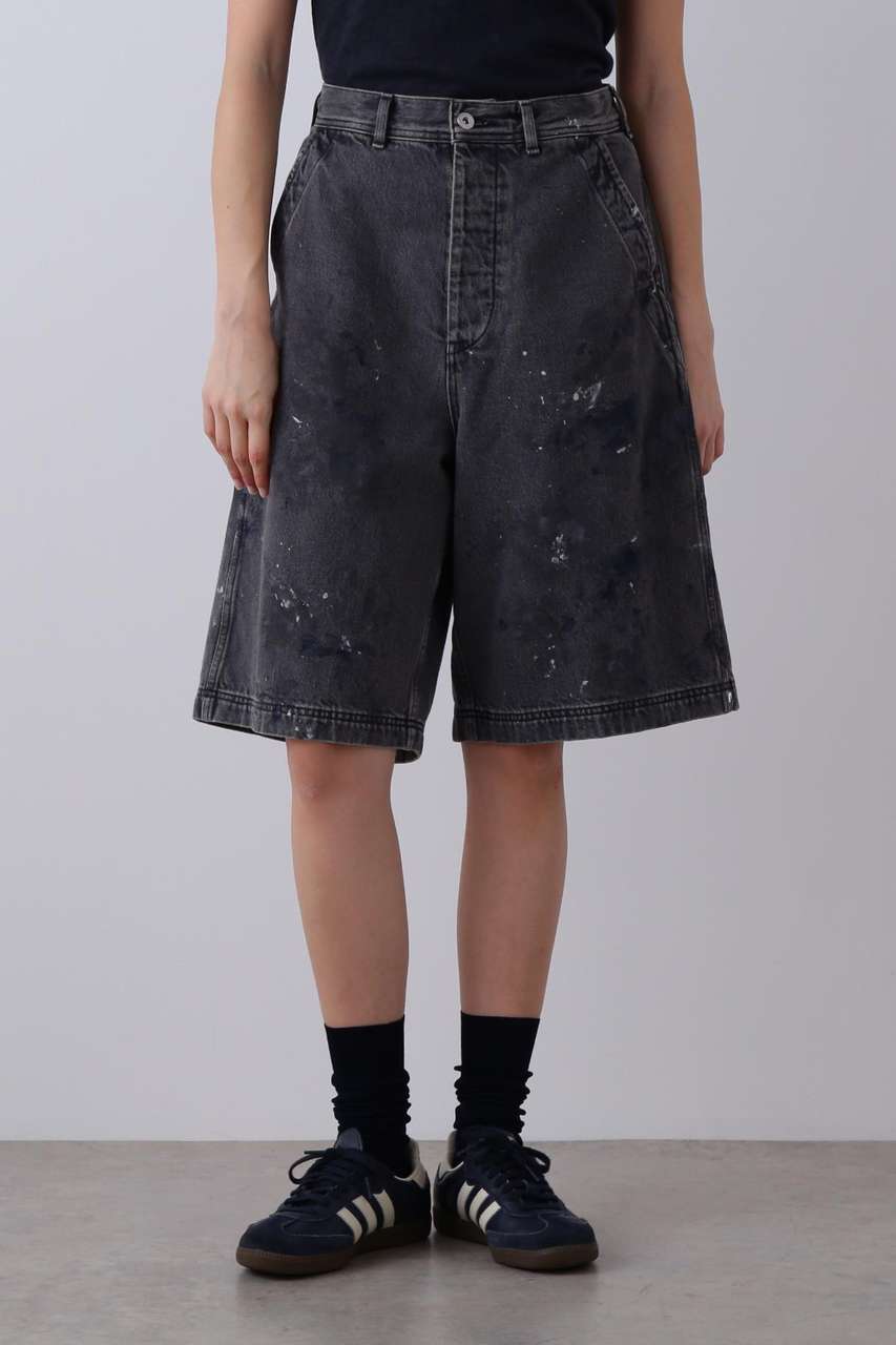 YLEVE(イレーヴ)｜YLEVE / HAND PAINT DENIM SHORTS/ブラック の通販