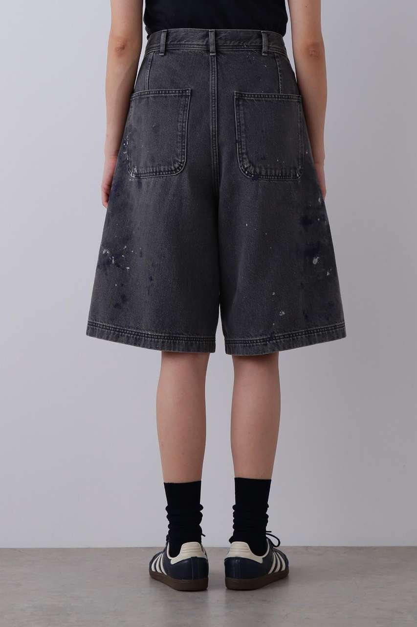 YLEVE(イレーヴ)｜YLEVE / HAND PAINT DENIM SHORTS/ブラック の通販