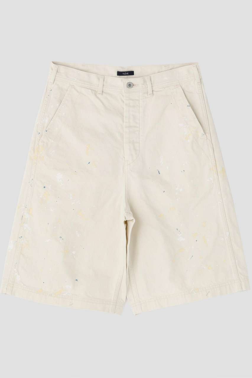 イレーヴ/YLEVEのYLEVE / HAND PAINT DENIM SHORTS(ベージュ/1686140028)