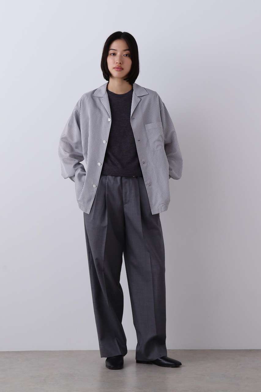 イレーヴ/YLEVEのYLEVE / SUPER120S CHAMBRAY WOOL 3TACK TROUSERS(グレー/1686140031)