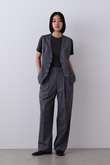 YLEVE / SUPER120'S CHAMBRAY WOOL 3TACK TROUSERS