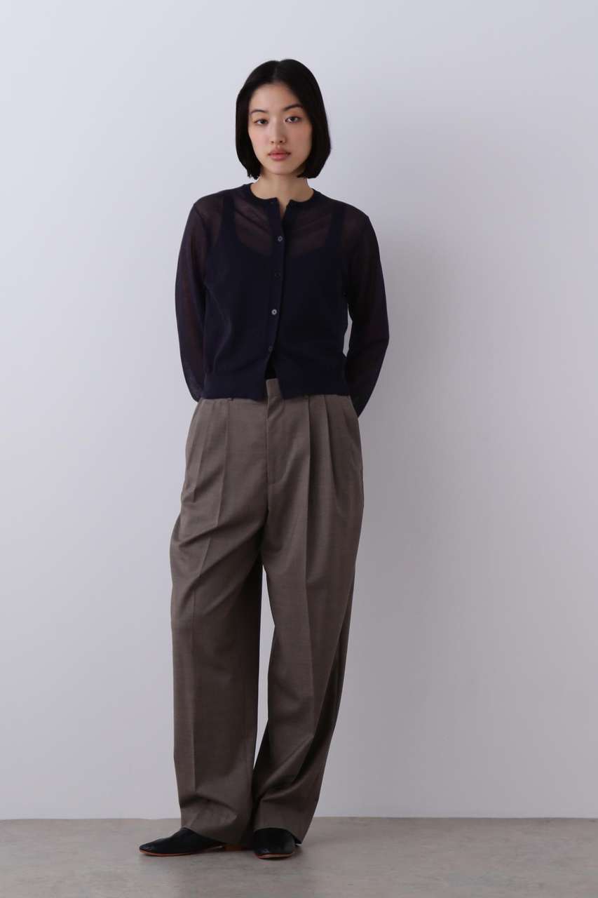 イレーヴ/YLEVEのYLEVE / SUPER120S CHAMBRAY WOOL 3TACK TROUSERS(ブラウン/1686140031)
