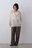 YLEVE / SUPER120'S CHAMBRAY WOOL 3TACK TROUSERS