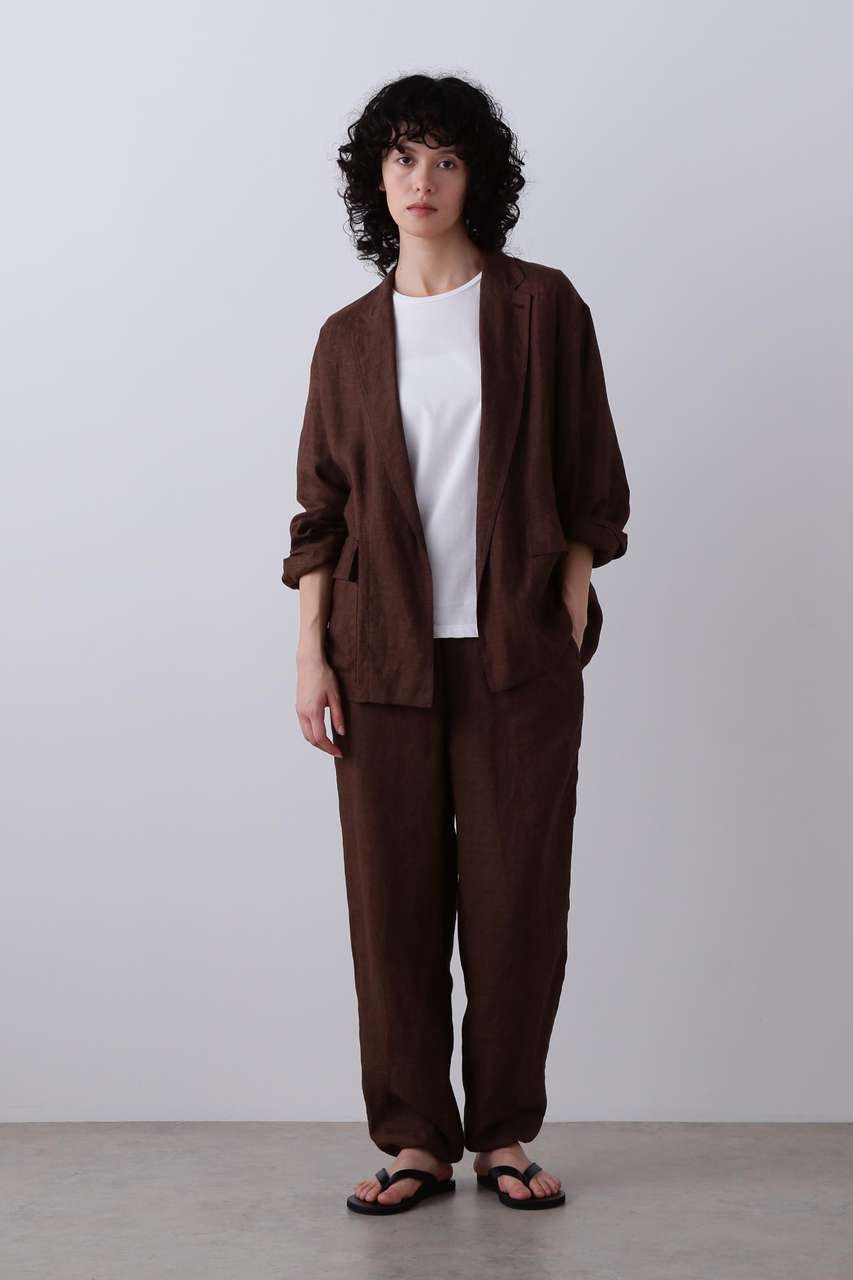 イレーヴ/YLEVEのYLEVE / LINEN POPLIN PANTS(ブラウン/1686140057)