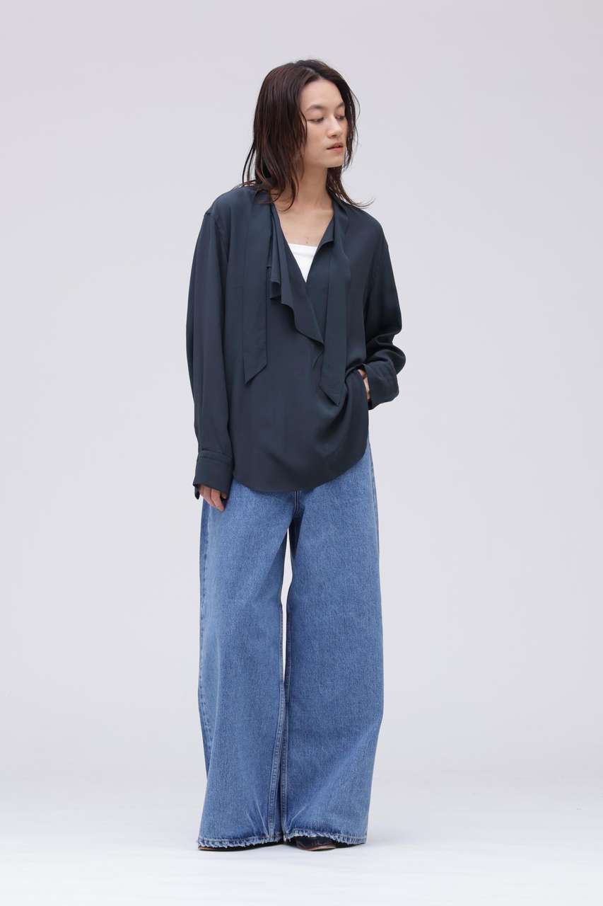 イレーヴ/YLEVEのYLEVE / 13.5oz DENIM HIGH WAIST WIDE(ブルー/1686140528)