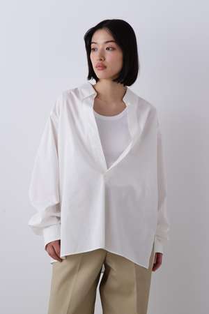 イレーヴ/YLEVEのYLEVE / COTTON SILK TYPEWRITER SKIPPER SHIRT(110400/110403)