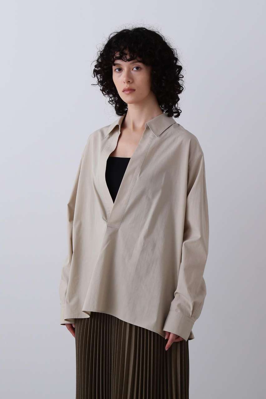 イレーヴ/YLEVEのYLEVE / COTTON SILK TYPEWRITER SKIPPER SHIRT(イエロー/1686150018)