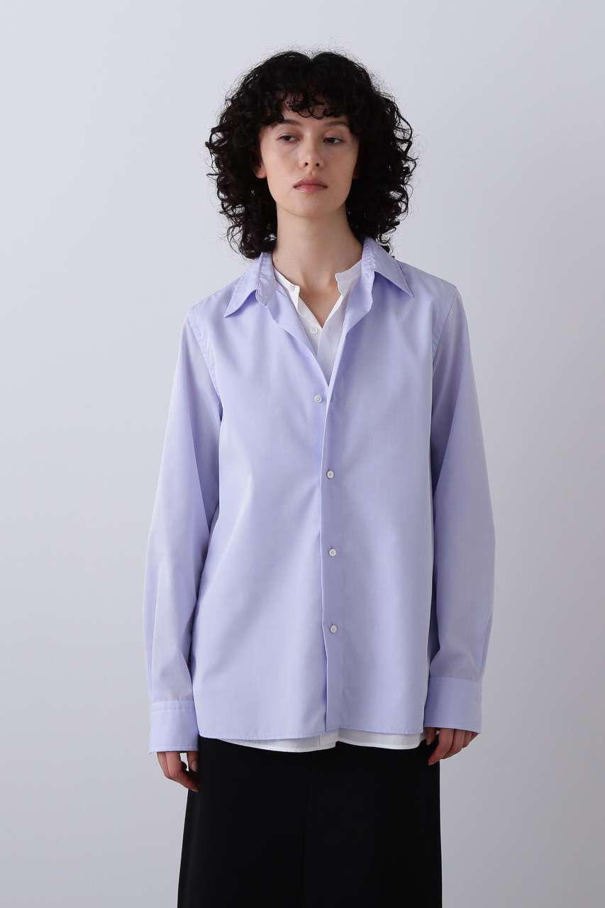 イレーヴ/YLEVEのYLEVE / COTTON BROAD CLOTH LAYERED SHIRT(ブルー/1686150035)