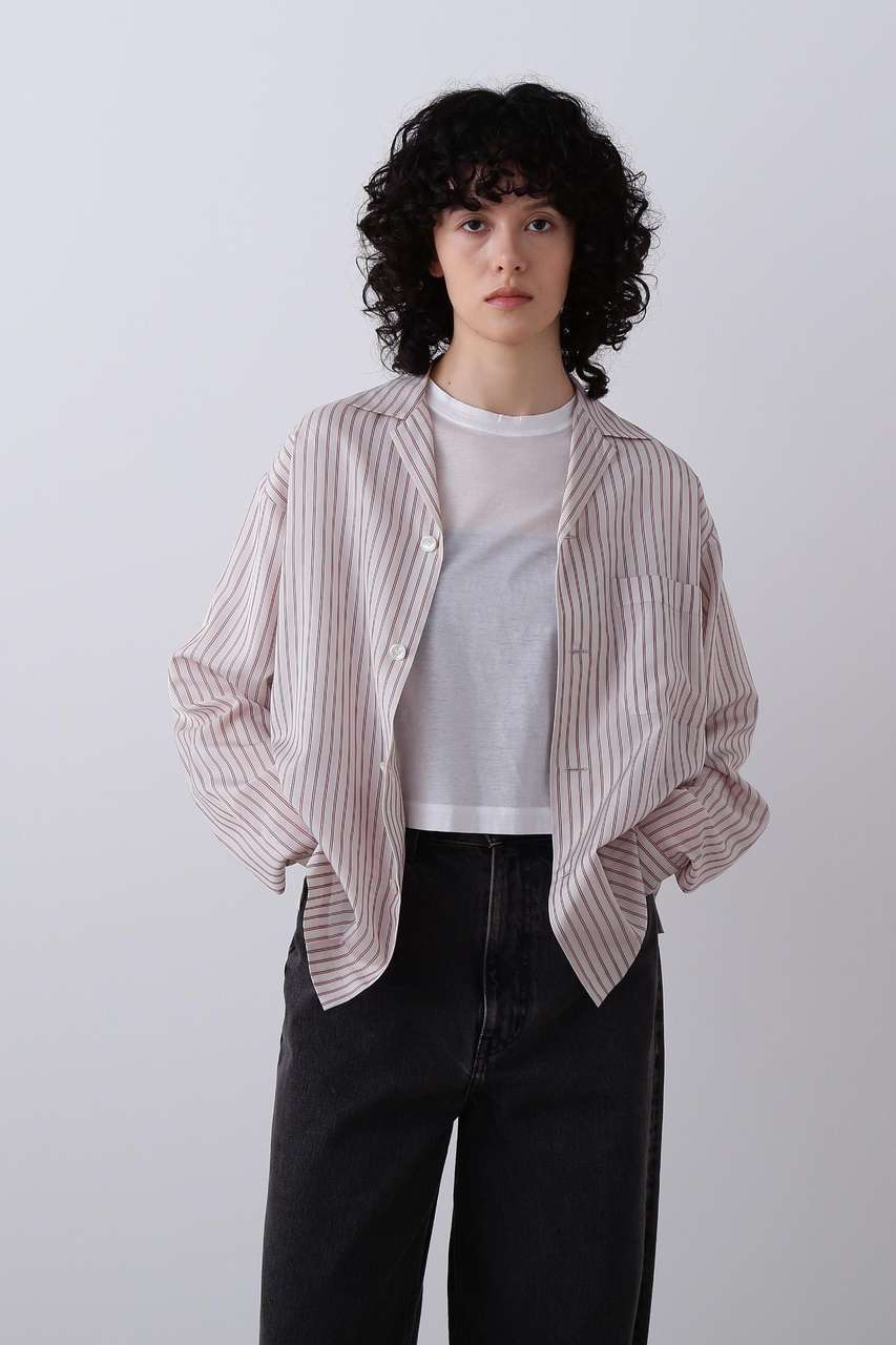 イレーヴ/YLEVEのYLEVE / ACETATE CUPRA STRIPE PAJAMA SHIRT(レッド/1686150036)