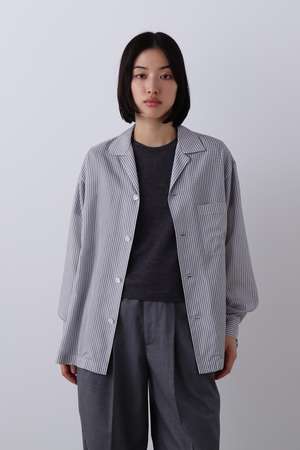 イレーヴ/YLEVEのYLEVE / ACETATE CUPRA STRIPE PAJAMA SHIRT(110400/110403)