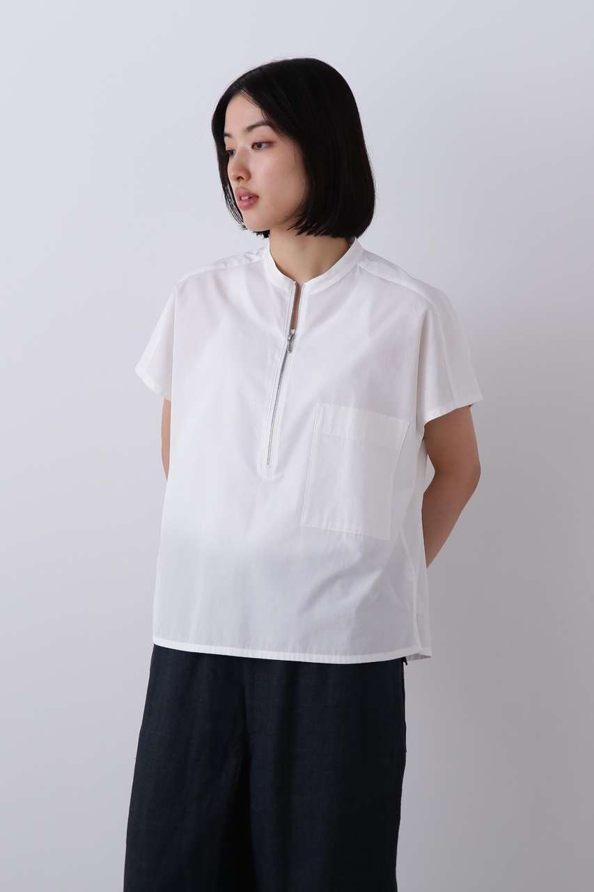 イレーヴ/YLEVEのYLEVE / COTTON CUPRA HALF ZIP SHIRT(ホワイト/1686150084)