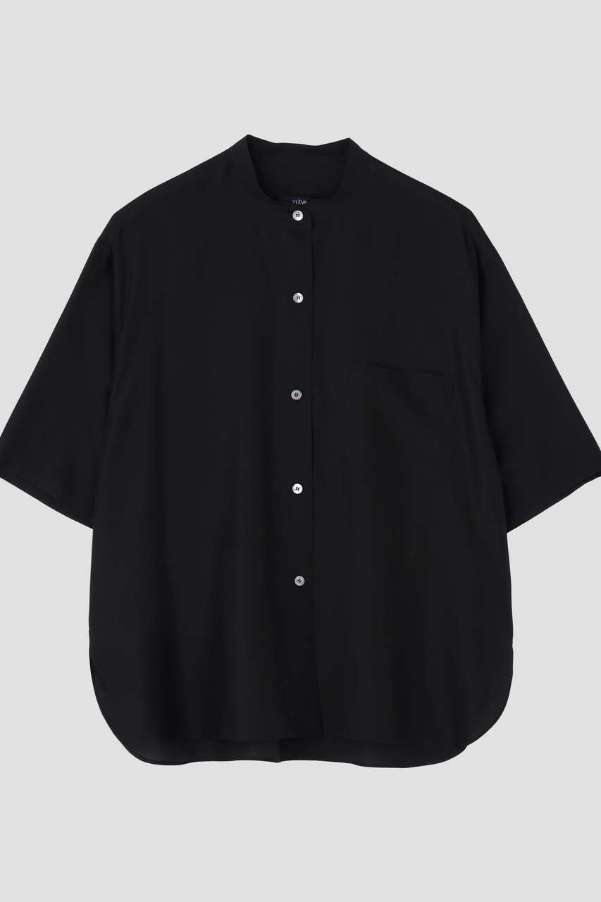 YLEVE(イレーヴ)｜YLEVE / SILK HABUTAE SHORT SLEEVE SHIRT/ブラック