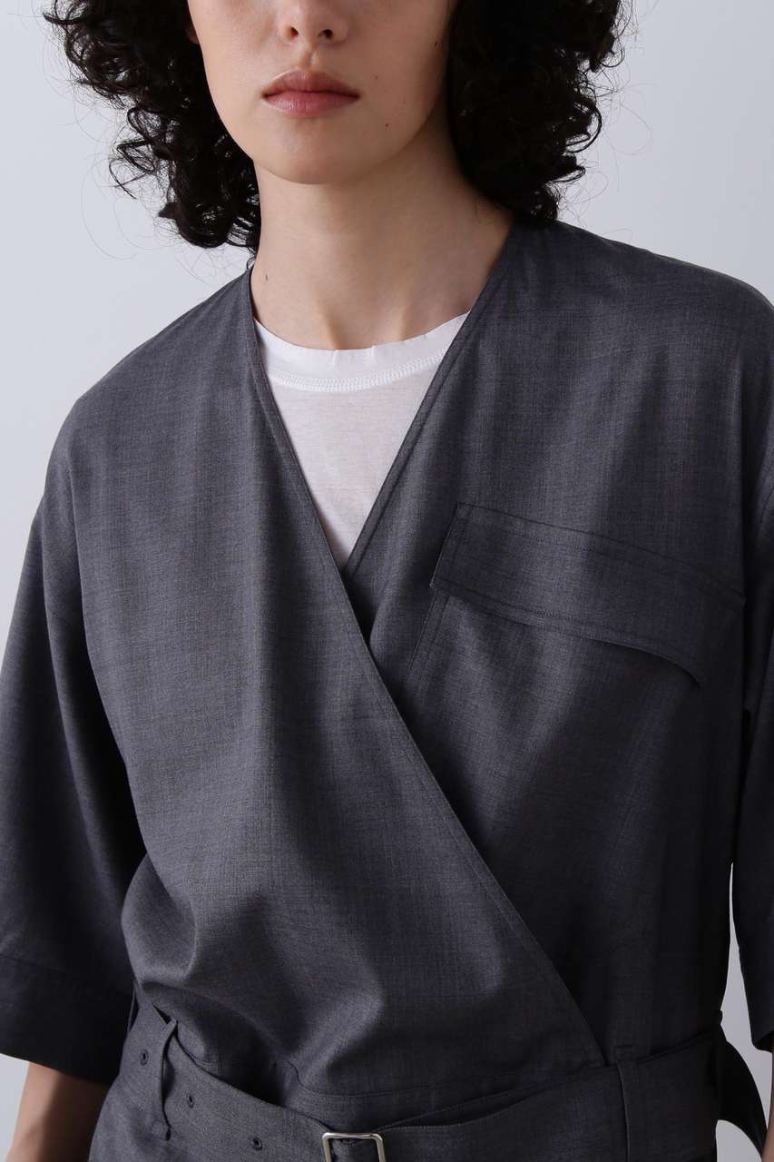 YLEVE(イレーヴ)｜YLEVE / SUPER120S CHAMBRAY WOOL ALL IN ONE/グレー