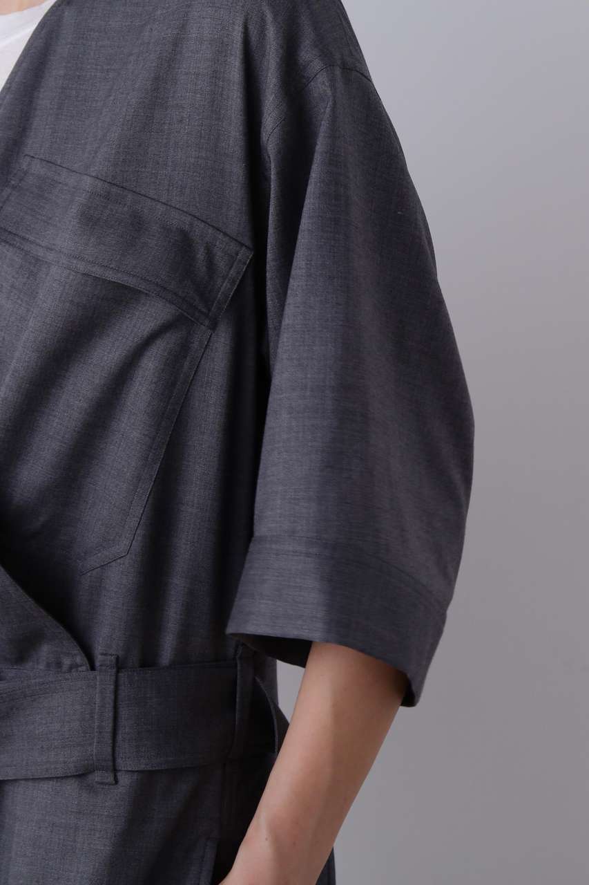 YLEVE(イレーヴ)｜YLEVE / SUPER120S CHAMBRAY WOOL ALL IN ONE/グレー
