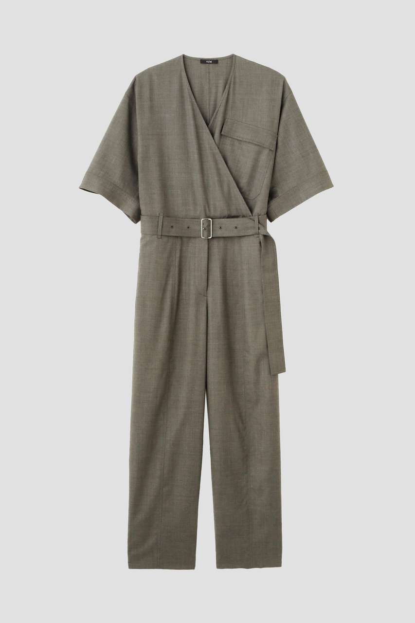 イレーヴ/YLEVEのYLEVE / SUPER120S CHAMBRAY WOOL ALL IN ONE(ブラウン/1686155033)