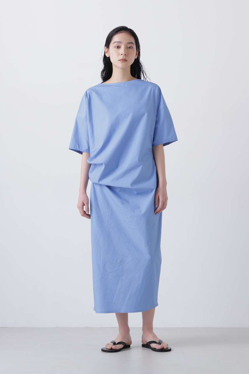 イレーヴ/YLEVEのYLEVE / FINX COTTON WEATHER ASYMMETRY ONE PIECE(ブルー/1686155055)