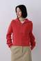 YLEVE / FADED STONEWASH KNIT ZIP PULLOVER イレーヴ/YLEVE レッド