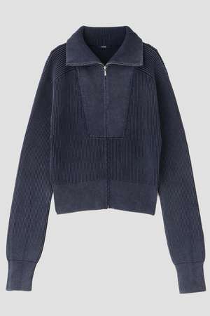 イレーヴ/YLEVEのYLEVE / FADED STONEWASH KNIT ZIP PULLOVER(110300/110301)