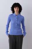 YLEVE / WOOL SILK CASHMERE RIB KNIT POLO