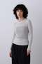 YLEVE / SHEER RIB KNIT LONG SLEEVE PULLOVER イレーヴ/YLEVE ブルー