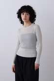 YLEVE / SHEER RIB KNIT LONG SLEEVE PULLOVER