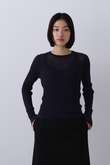 YLEVE / SHEER RIB KNIT LONG SLEEVE PULLOVER