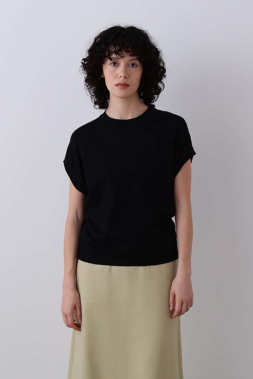 イレーヴ/YLEVEのYLEVE / COTTON LINEN KNIT ASYMMETRY PULLOVER(ブラック/1686160072)