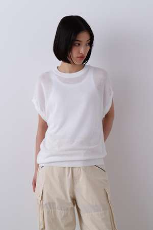 イレーヴ/YLEVEのYLEVE / COTTON LINEN KNIT ASYMMETRY PULLOVER(110300/110301)