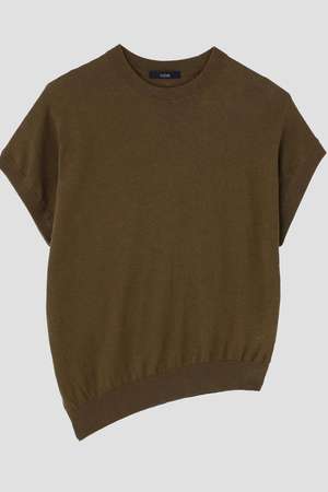 イレーヴ/YLEVEのYLEVE / COTTON LINEN KNIT ASYMMETRY PULLOVER(110300/110301)