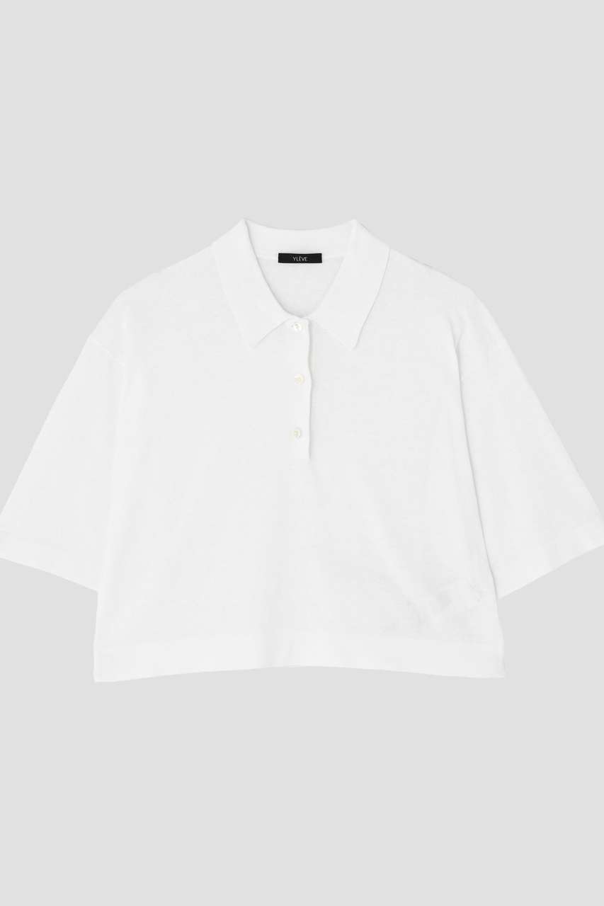 イレーヴ/YLEVEのYLEVE / COTTON LINEN KNIT POLO(ホワイト/1686160073)