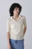 YLEVE / SILK LINEN NEP POLO