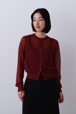 イレーヴ/YLEVEのYLEVE / SHEER RIB KNIT CARDIGAN(110300/110303)