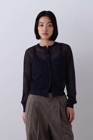 イレーヴ/YLEVEのYLEVE / SHEER RIB KNIT CARDIGAN(110300/110303)