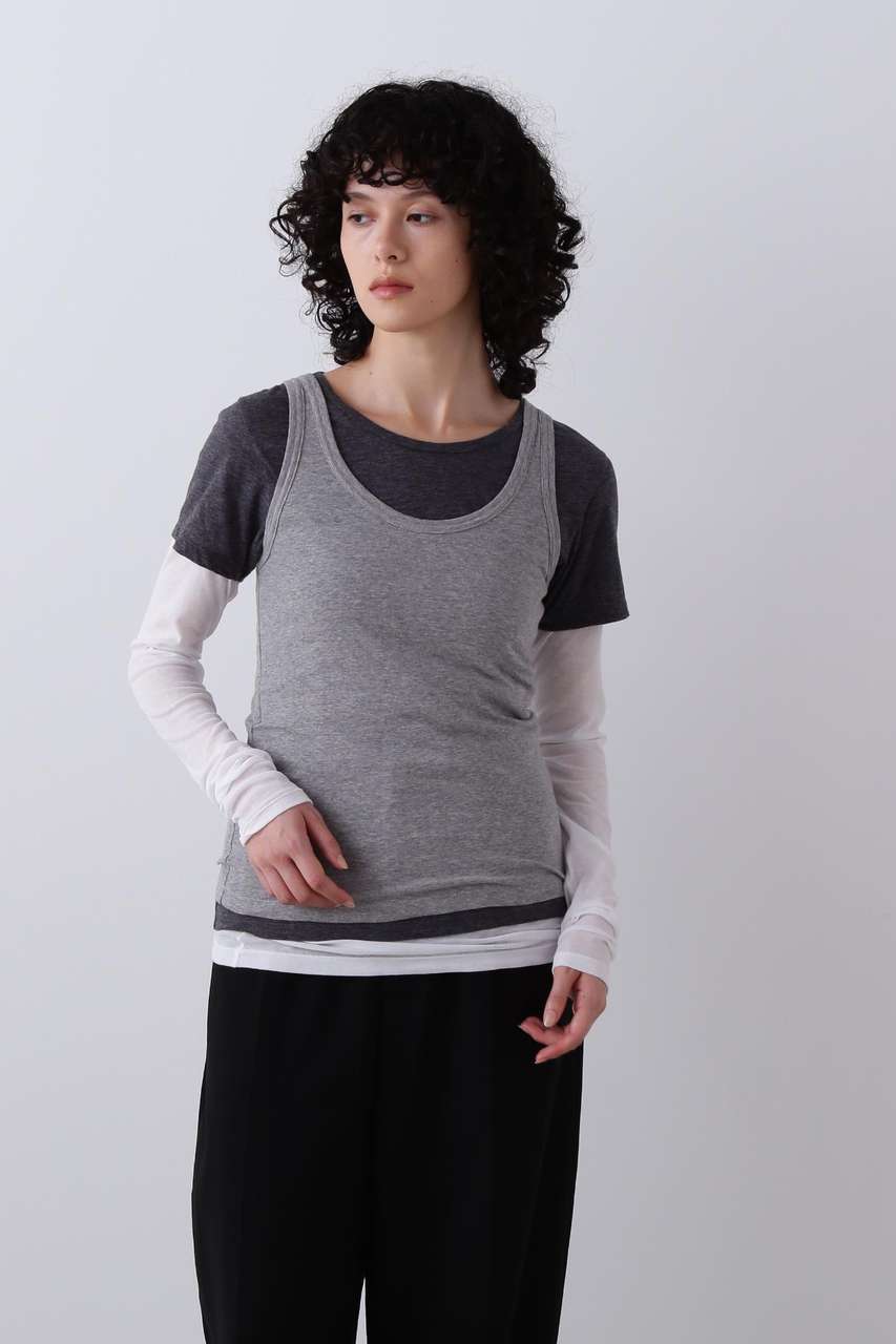YLEVE YLEVE / THREE LAYERED JERSEY PULLOVER (グレー, 1) イレーヴ ELLE SHOP