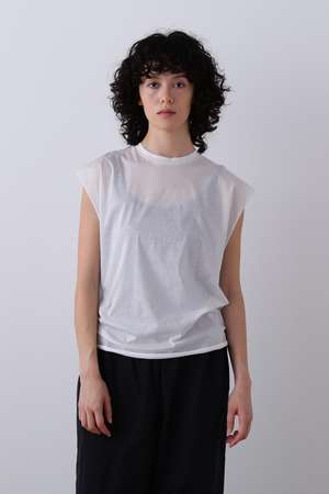 イレーヴ/YLEVEのYLEVE / COTTON SHEER JERSEY SLEEVELESS(110100/110102)
