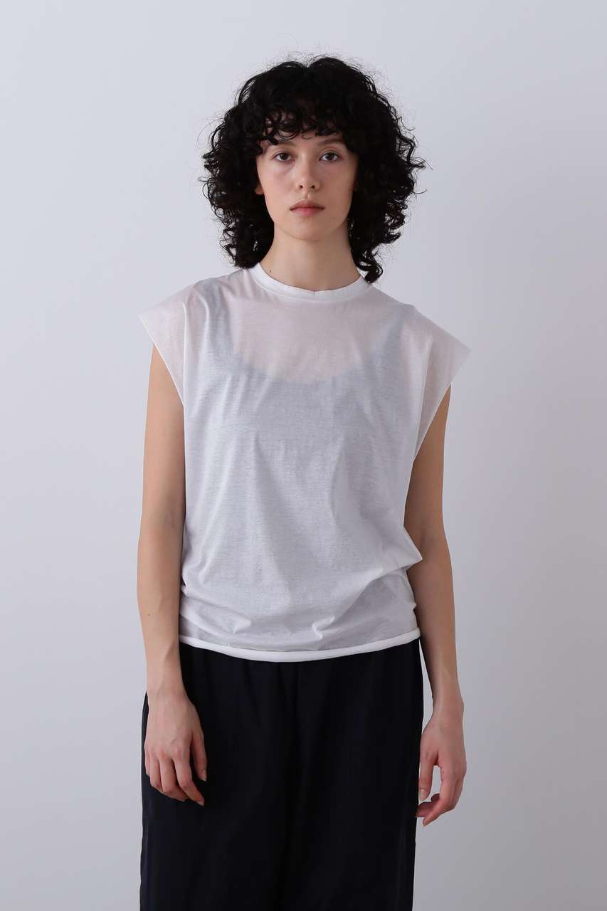イレーヴ/YLEVEのYLEVE / COTTON SHEER JERSEY SLEEVELESS(ホワイト/1686166555)