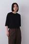 YLEVE / COTTON SHEER JERSEY SHORT SLEEVE イレーヴ/YLEVE ブラック