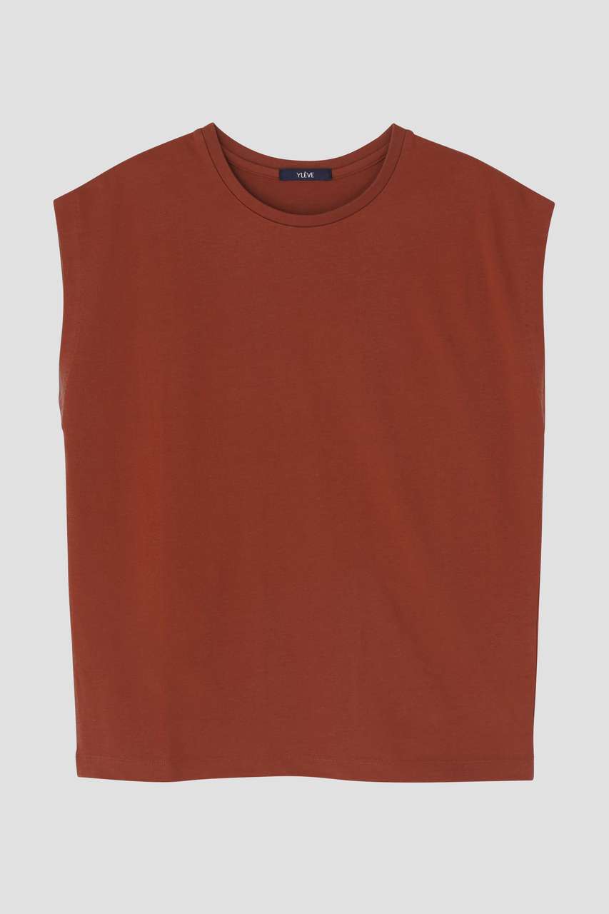 イレーヴ/YLEVEのYLEVE / ORGANIC COTTON BIO SLEEVELESS T-SHIRT(ブラウン/1686166587)