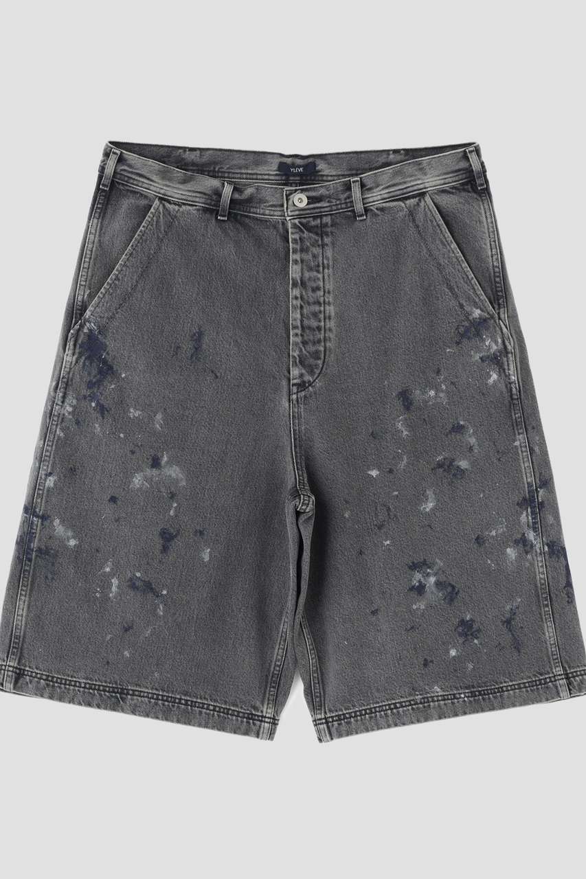 イレーヴ/YLEVEのYLEVE / HAND PAINT DENIM SHORTS(ブラック/1706140028)
