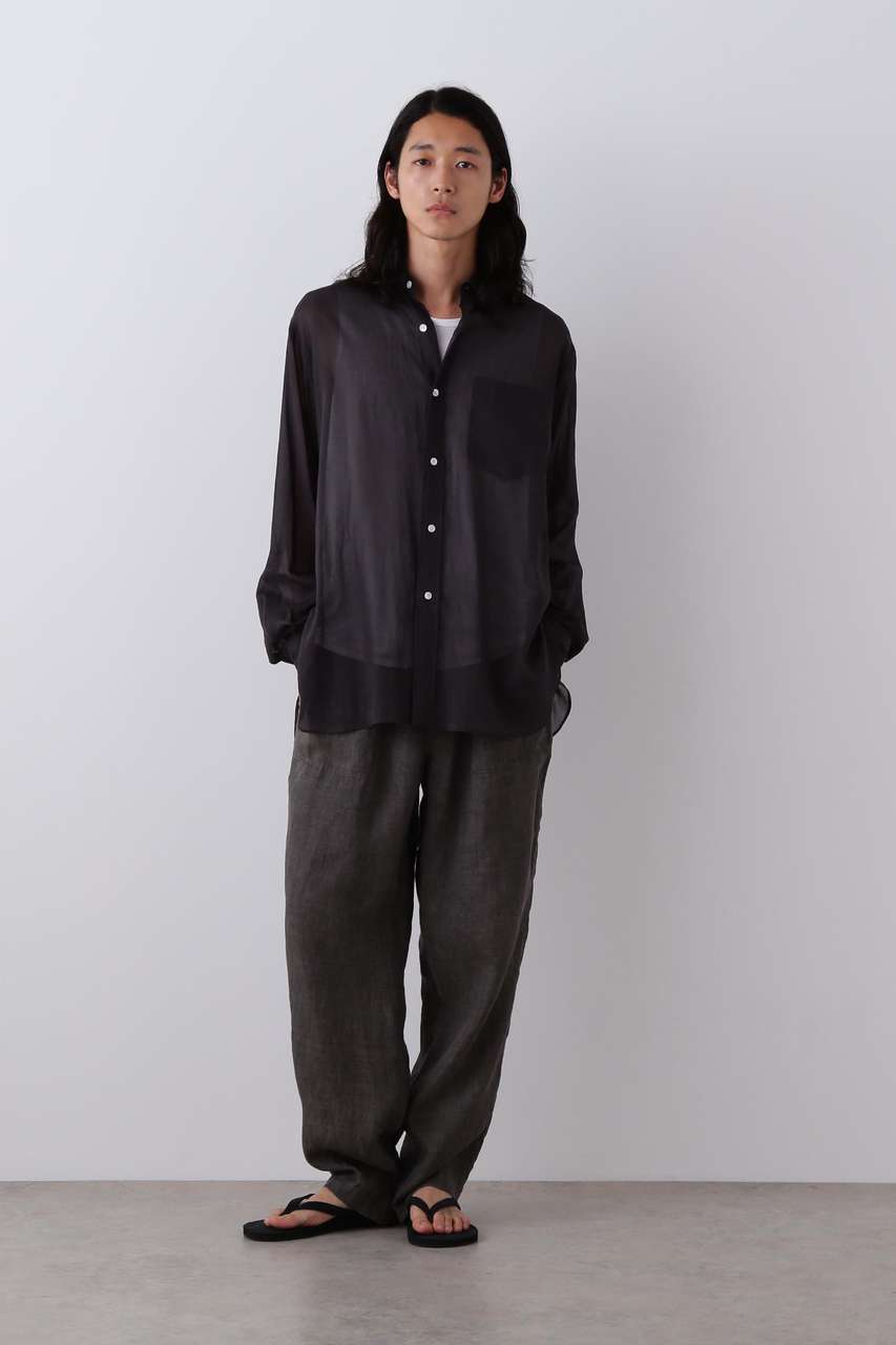 イレーヴ/YLEVEのYLEVE / LINEN POPLIN PANTS(ブラック/1706140059)