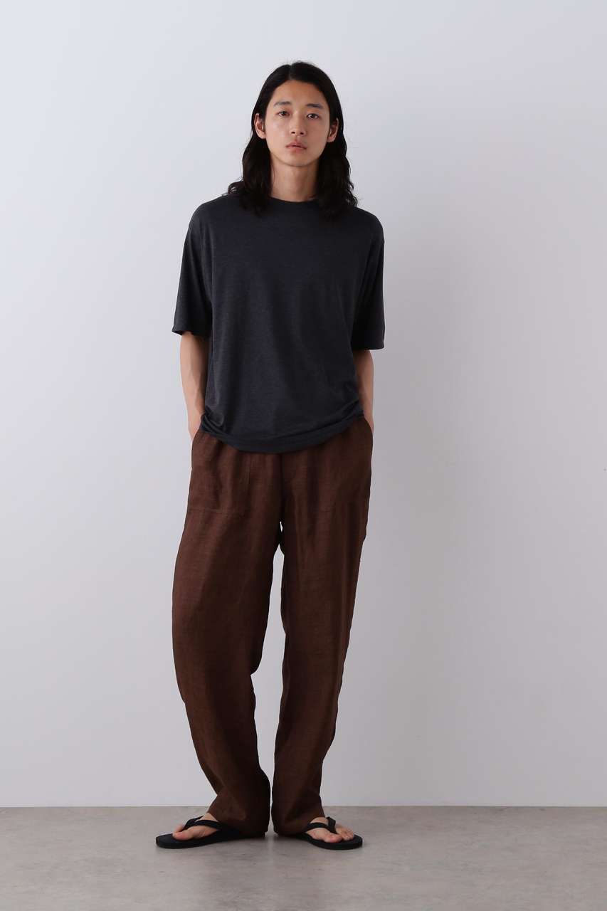 イレーヴ/YLEVEのYLEVE / LINEN POPLIN PANTS(ブラウン/1706140059)
