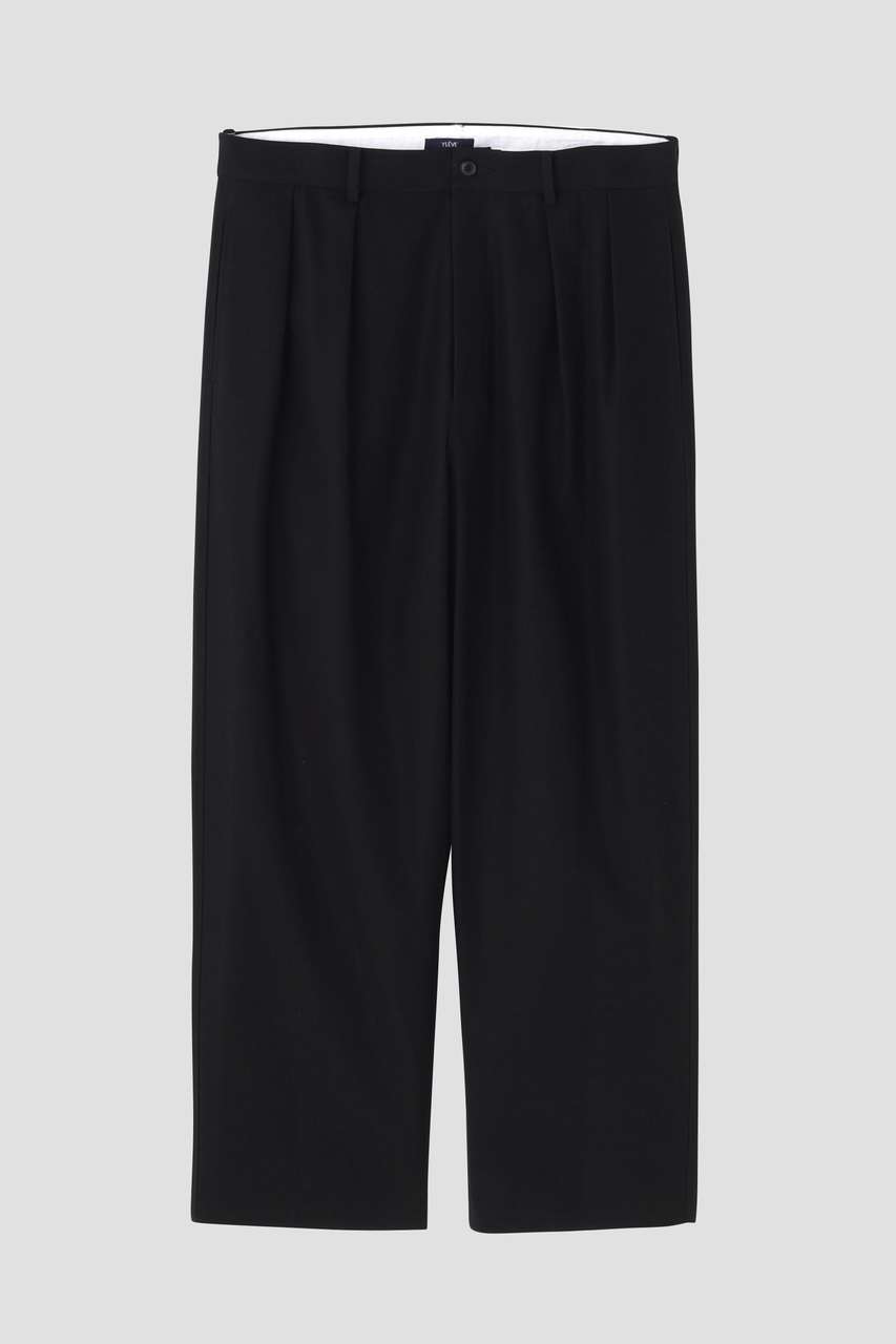 イレーヴ/YLEVEのYLEVE / HIGH TWIST COTTON PANTS(ブラック/1706140114)
