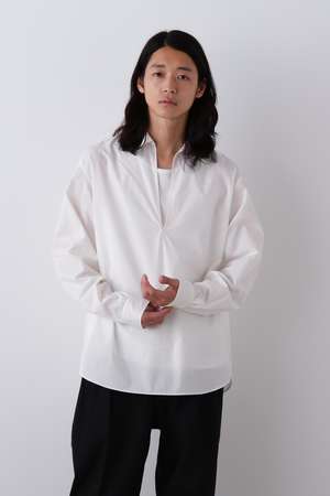 イレーヴ/YLEVEのYLEVE / COTTON SILK TYPEWRITER SKIPPER SHIRT(110400/110403)